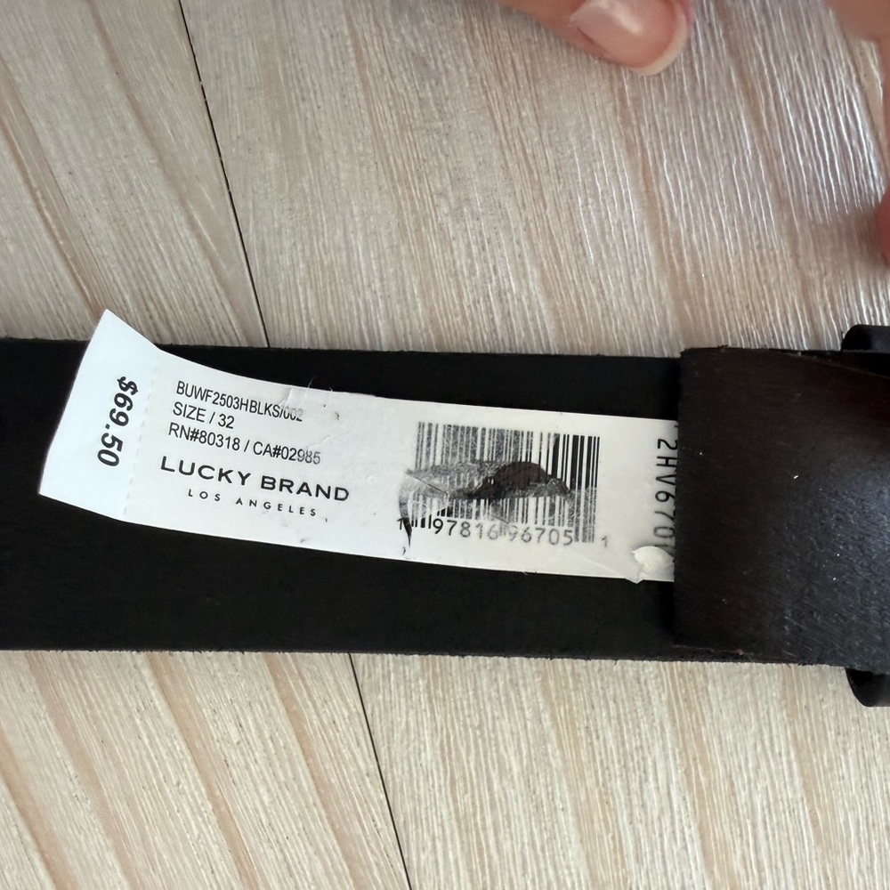 Lucky Brand Black Leather Belt with Silver Buckle - Picture 6 of 6